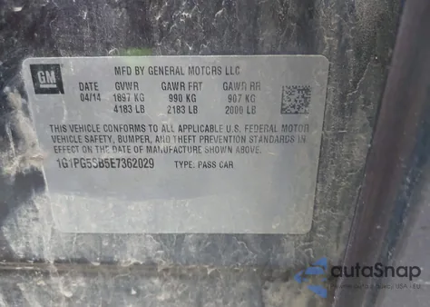 2014 Chevrolet Cruze Ltz z USA, uszkodzony, nr VIN 1G1PG5SB5E7362029